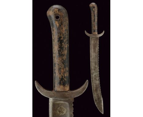 A pioneer's short sword dating: mid-19th Century provenance: Russia Wide, strong, single -and short false-edged blade, with s