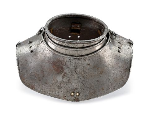 A gorget dating: 17th Century provenance: Italy Consisting in two plates for the neckline, one large plate for the upper part