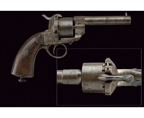 A 1861 model carabinieri pin-fire pistol dating: third quarter of the 19th Century provenance: France Round, rifled, 11 mm ca