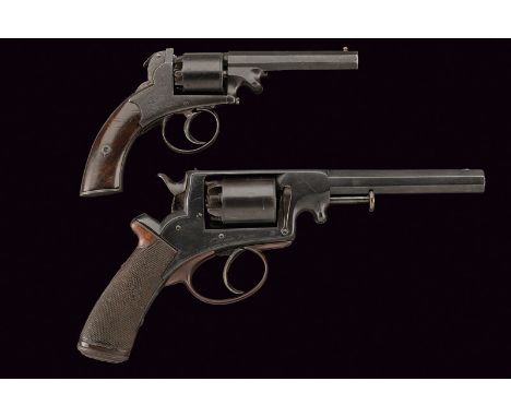 A lot of two Adams type revolvers dating: third quarter of the 19th Century provenance: Europe One with octagonal, 11 mm cal.