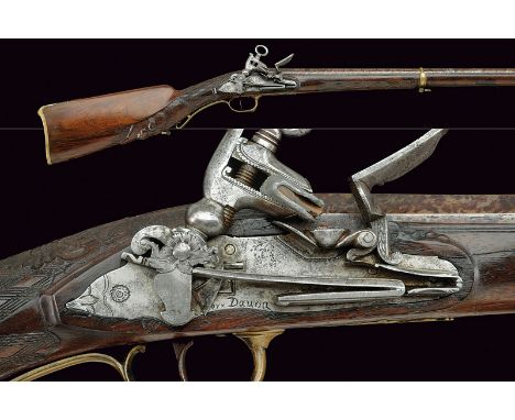 A miquelet flintlock gun by B. Dauria dating: first quarter of the 19th Century provenance: Naples Fine, smooth, two-stage, 1