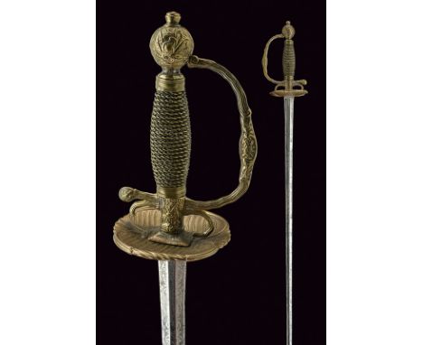 A small-sword dating: 18th Century provenance: Europe Straight, double-edged blade of lenticular section, at the forte remain