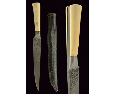 A beautiful kard dating: first quarter of the 19th Century provenance: Indopersia Straight, single-edged blade of fine, grey 