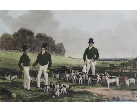 JOHN HARRIS, after HARRY HALL (1814-1882).  “The Merry Beaglers”, coloured lithograph, 42cm x 62cm, framed &amp; glazed (78.5