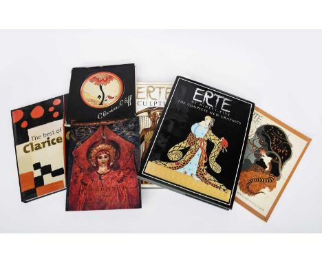 A collection of Art and Design reference books and catalogues, including; Erte Graphics, Erte Sculpture, Erte at 95 the Compl