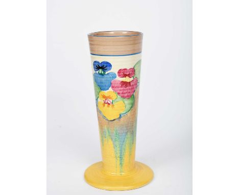 'Nasturtium' a Clarice Cliff Bizarre vase, shape no.613, painted in colours, printed factory marks, 21cm. high ProvenanceThe 