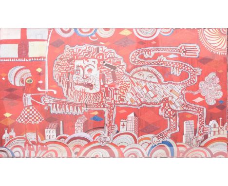 Φ Sir Grayson Perry CBE RA (born 1960)Sacred Tribal Artefactprint on linen, framedunsigned88 x49cm.