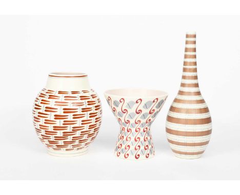 A Poole Pottery Contemporary vase designed by Alfred Read and Guy Sydenham, pattern X/HZT, the pattern designed by Ruth Pavel