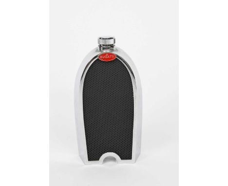 A French Bugatti radiator flask, with screw cap, stamped factory marks, 19.5cm. high