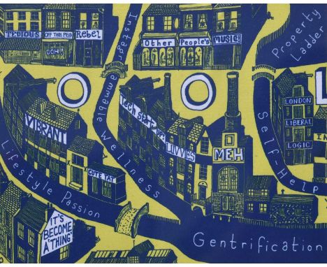 Sir Grayson Perry CBE RA (born 1960)Gentrificationlimited edition lens cloth, print on textile, framedand City Break print in