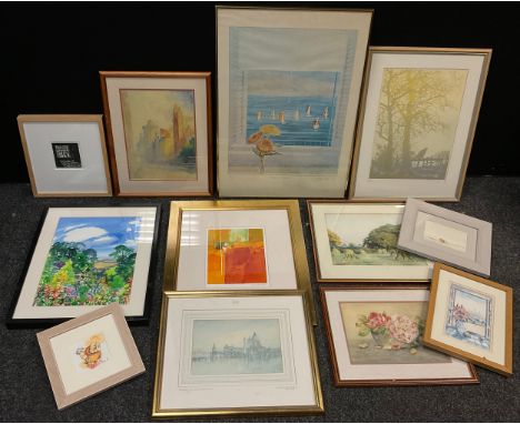 Pictures and prints - Hillary Adair, by and after, ‘Flowers in a window’, signed in pencil, limited edition number 52/75, 70c