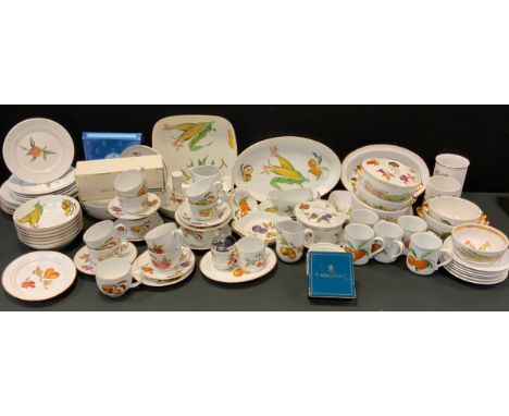 An Extensive Royal Worcester Evesham pattern table service inc oven dishes, covered tureens, plates, bowls, serving dishes, o