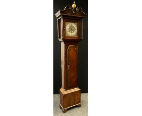 A late 18th early 19th century oak longcase clock, by John Miles of Stroud, Gloucestershire, brass face with Roman numerals, 