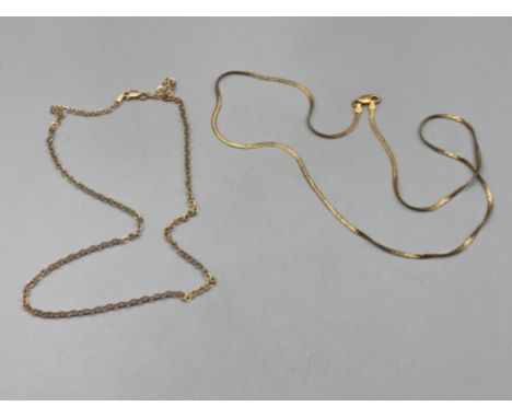 Two silver gilt chains 8.1 g