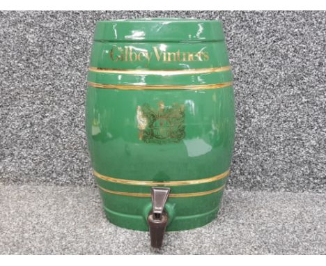 Vintage Gilbey Vintners Royal Winton ceramic port barrel with tap