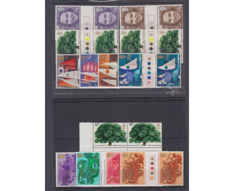 STAMPS GREAT BRITAIN Small selection of scarer traffic light gutter pairs including Royal Wedding, Trees etc