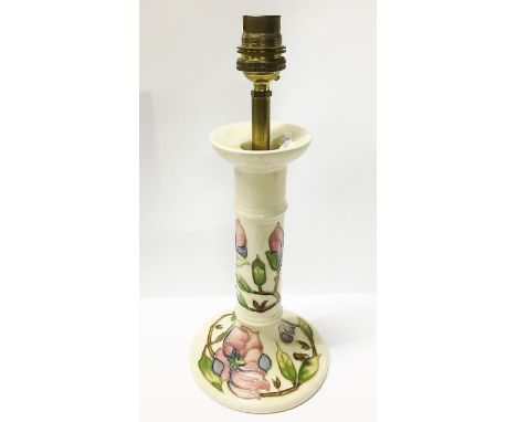 A Moorcroft candlestick style table lamp base