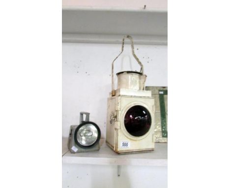 An old railway lamp & railway torch