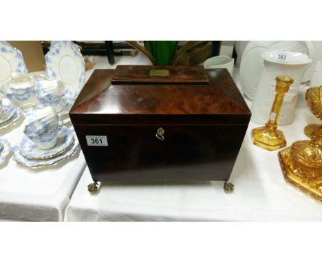 A Georgian caddy shaped work box