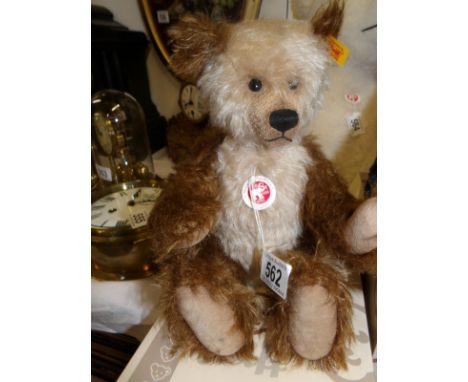 A boxed Steiff blue bear with collar, 32cm, limited edition with certificate
