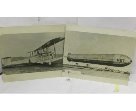 An original Rolls Royce Eagle engines R.27 airship promotional photo and one other