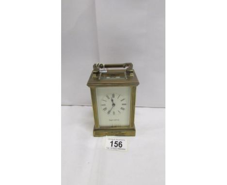 A Mappin & Webb brass carriage clock