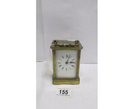 A brass carriage clock