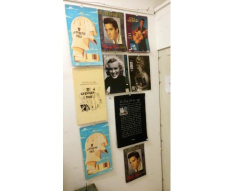 A quantity of calenders including Elvis Presley, Marylin Monroe, Guiness & Pirelli etc.