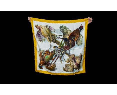 Hermes - Paris Vintage Silk Scarf. c.1980's. Size 33 x 36 Inches - 82.5 x 90 cm. Marked for Hermes. Excellent Condition In Al