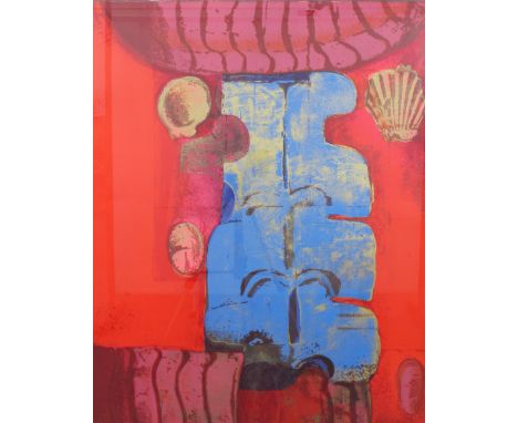 ELSPETH LAMB (SCOTTISH b 1951), THE BURIED MIRROR, screen print, No 13/36, signed and framed under glass. 76 x 96cm.  Provena