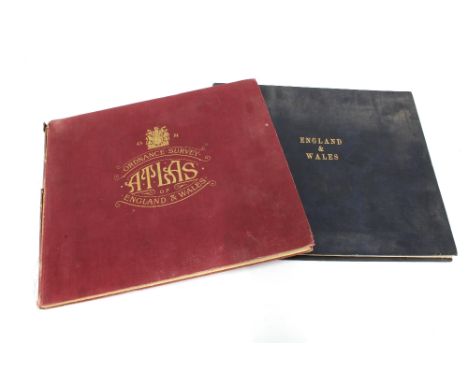 Two copies of 'Ordnance Survey Atlas of England &amp; Wales', printed at the Ordnance Survey Office Southampton 1922, 40 x 35