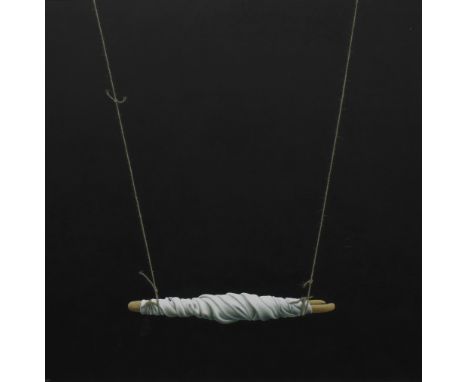 ALISON DUNLOP RSW, THE SWING, oil on canvas, signed and dated 1997 bottom left,&nbsp; framed.&nbsp; 90 x 90cm.&nbsp; Provenan