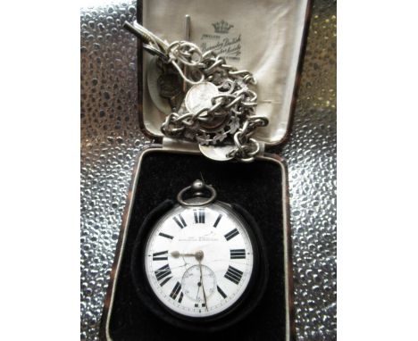 John Mason Rotherham and Barnsley silver open faced pocket watch, white enamel dial Roman numerals, gilt full plate English l