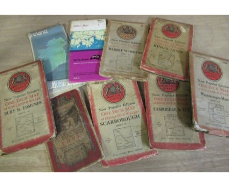 Collection of Ordnance Survey and other folding maps mostly GB (2 boxes) 