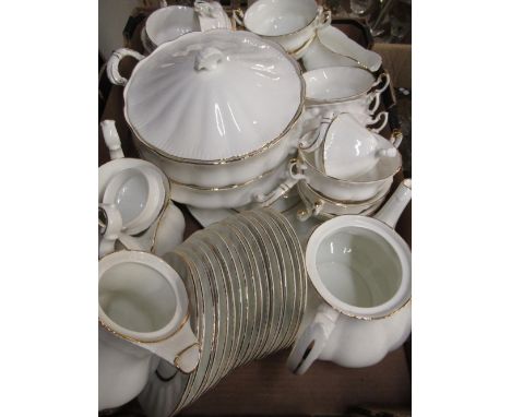 Royal Albert "Val D'Or" soup bowls &amp; stands, matched Royal Standard tea ware and a Royal Osborne "Caprice" tea service (3