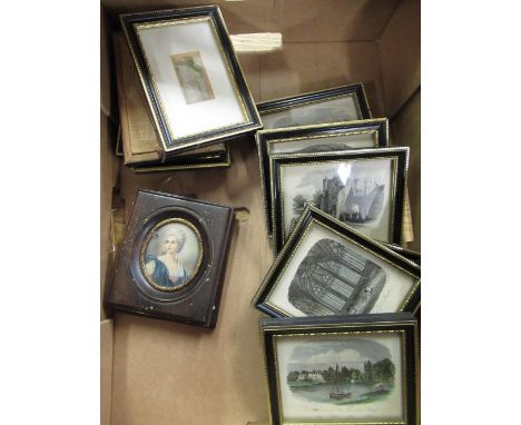 Baxter needlbox prints -Evening in Italy, Indian &amp; Chinese temple etc, a collection of Rock &amp; Co, London prints of Yo
