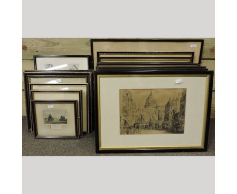 A collection of 19th century and later pictures and prints, to include local scenes 