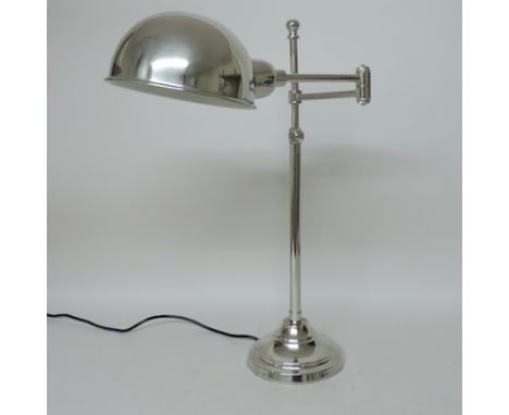 An Art Deco style chrome desk lamp, 57cm tall