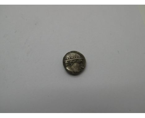 Greek Silver Diobol, Thrace - Ainos,  435 - 405 BC, OBV: Head of Hermes r., in close fitting Petasos. Rev: A-I divided by Cad