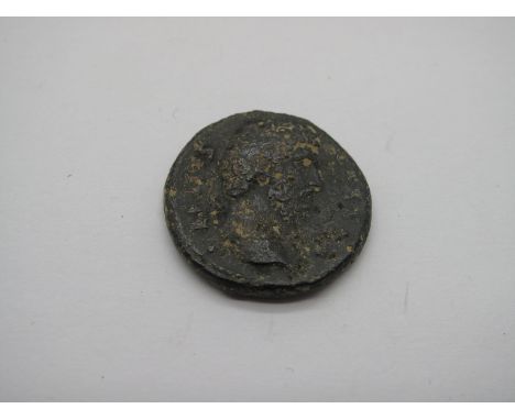Roman Copper AS, Aelius, Caesar under Hadrian, about 104 Ad to 138 AD, Caesar from 136 AD - 138 AD. OBV: AELIVS Caesar, bare 