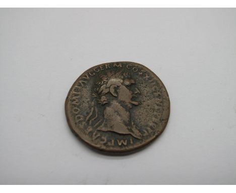 Roman AS Dupondius, Domitian, 51 AD - 96 AD, Emperor from 83 AD. Rev: MONETA AVGVSTI S.C. Moneta standing left holding scales
