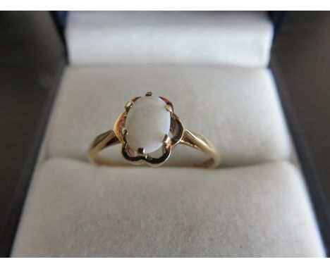 OPAL RING, 9ct gold ring set an oval opal, size P
