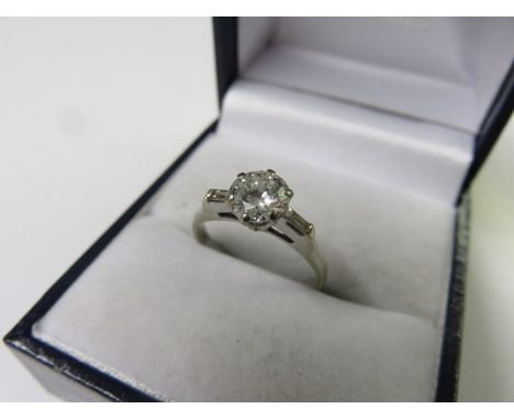 DIAMOND SOLITAIRE, good quality 18ct white gold diamond solitaire ring 0.75 ct, size J/K