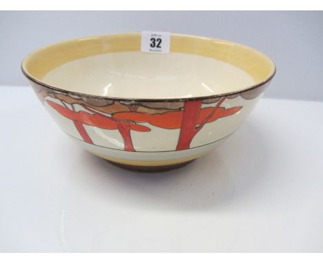 CLARICE CLIFF "Red Trees" pattern 7" circular bowl 
