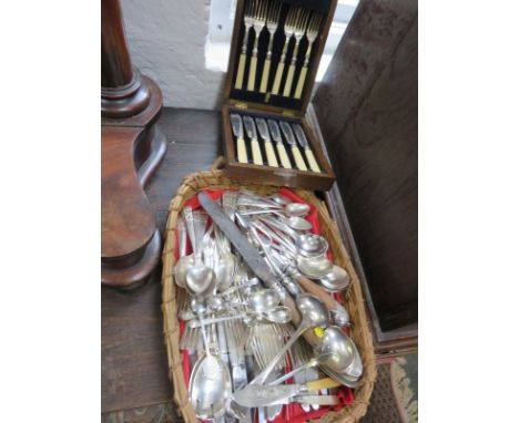RETRO CUTLERY, 90 pieces of matching Community plate cutlery, also cased fish eaters, ladle and other cutlery