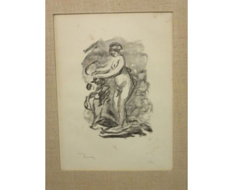 PIERRE-AUGUSTE RENOIR, lithograph "Fenne Au Cep De Vigne" 1919, 10" x 7" 