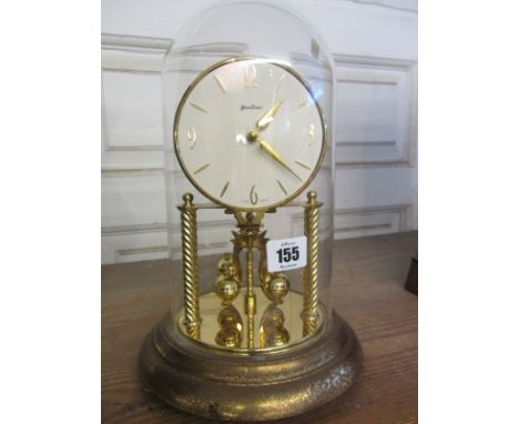 RETRO CLOCK, 400 day movement glass domed mantel clock by Bentima, 11" high 