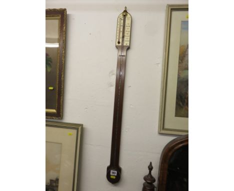 STICK BAROMETER, mahogany and mercury stick barometer by Conuitti & Son