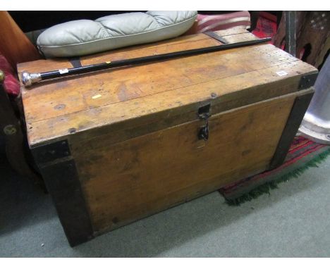 METAL BANDED TOOL BOX, 34" lenght