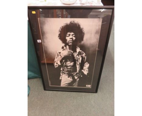 JIMI HENDRIX, an original "Track records" black & white portrait photo of Jimi Hendrix, printed by TSR England, photo by Dona